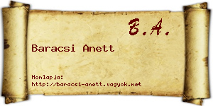 Baracsi Anett névjegykártya